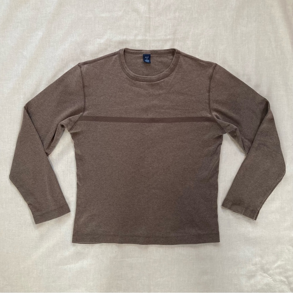 GAP Y2K Long Sleeve T Shirt with Chest Stripe